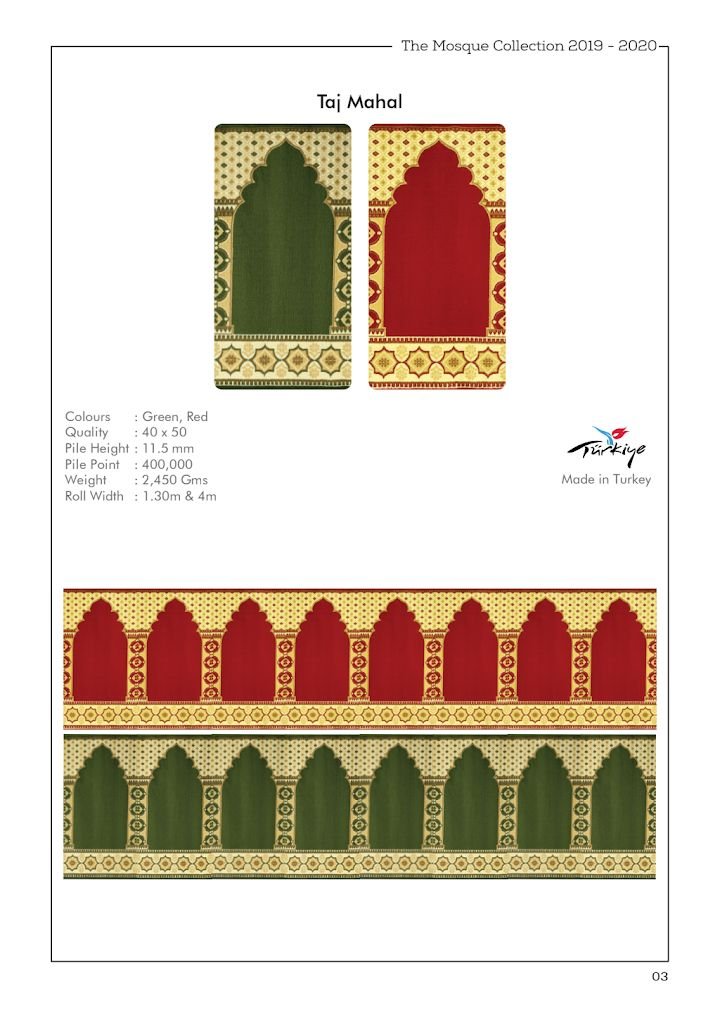 Taj Mahal — Mosque Carpet catalogue PDF